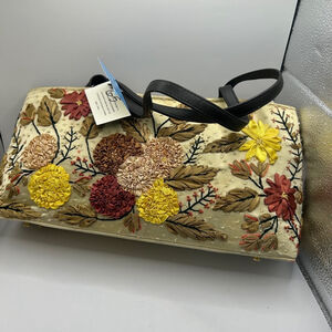 Y2K Vintage Women's Santi Beige Floral Handbag One Size NWT